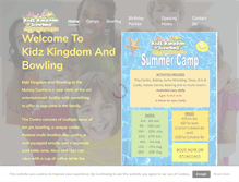 Tablet Screenshot of kidzkingdomandbowling.com